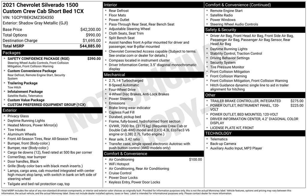 2021 Chevrolet Silverado 1500 Custom