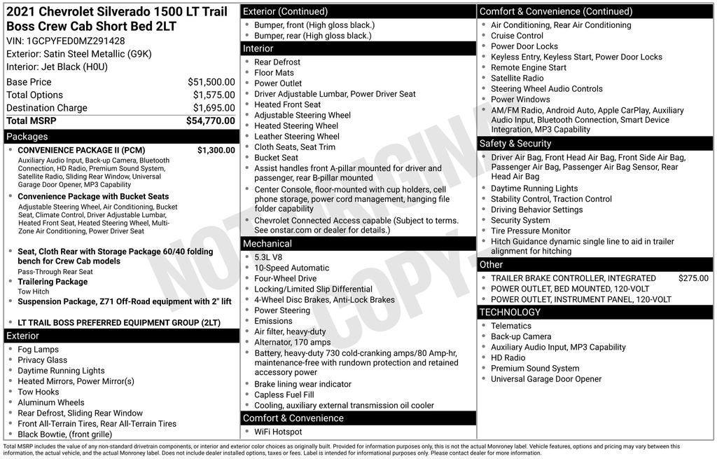2021 Chevrolet Silverado 1500 LT Trail Boss