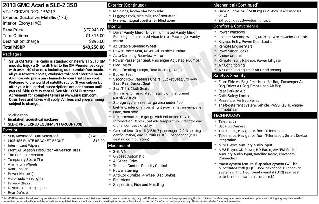 2013 GMC Acadia SLE-2