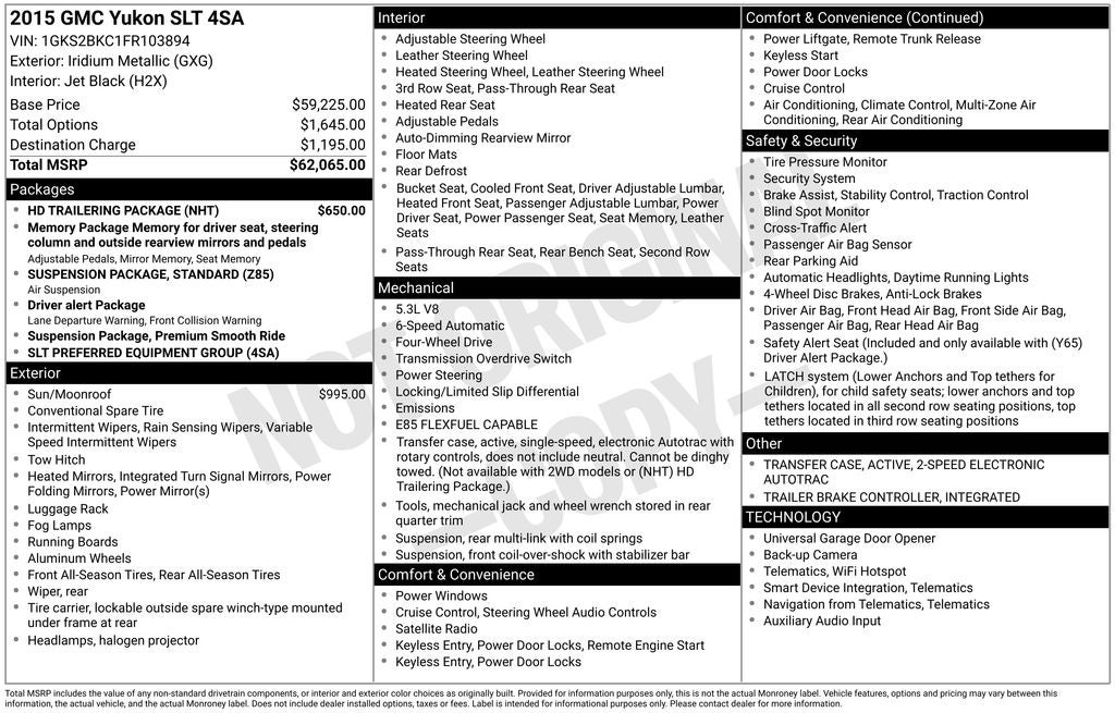 2015 GMC Yukon SLT