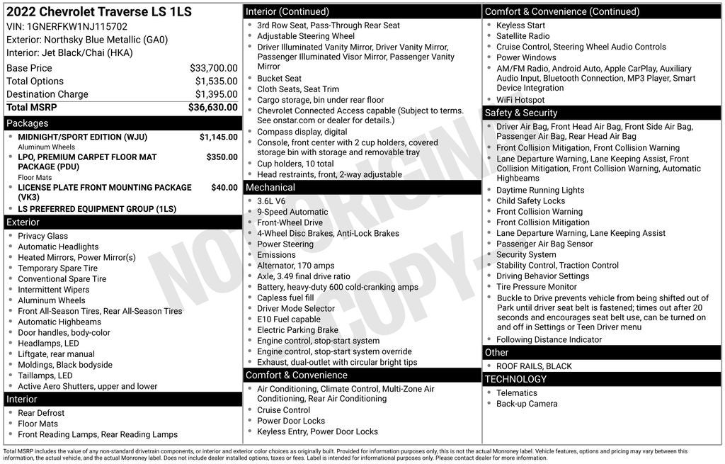 2022 Chevrolet Traverse LS