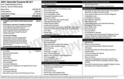 2021 Chevrolet Traverse RS