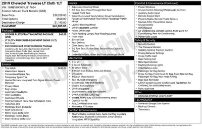 2019 Chevrolet Traverse LT Cloth w/1LT