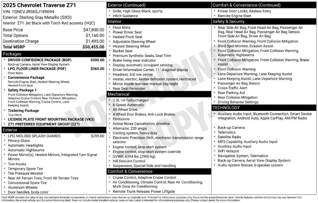 2025 Chevrolet Traverse Z71