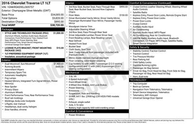 2016 Chevrolet Traverse LT 1LT