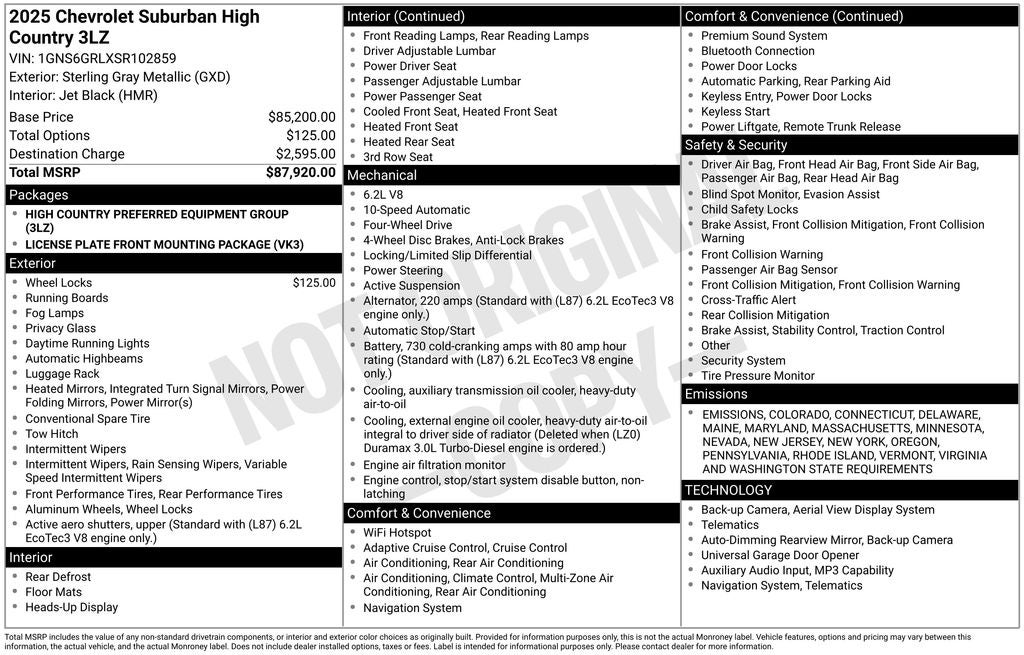 2025 Chevrolet Suburban High Country