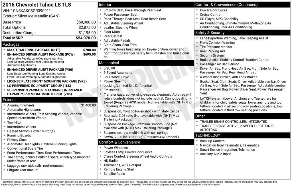 2016 Chevrolet Tahoe LS
