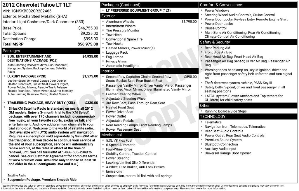 2012 Chevrolet Tahoe LT
