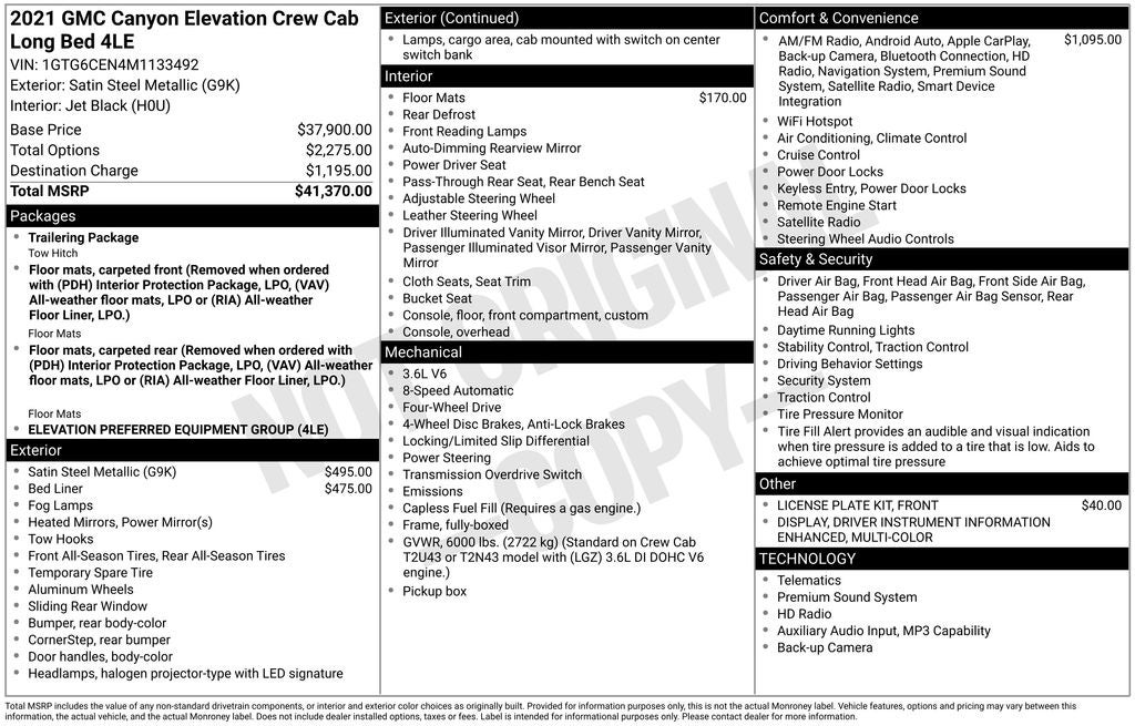 2021 GMC Canyon Elevation