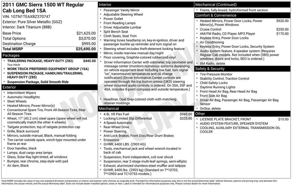 2011 GMC Sierra 1500 Work Truck