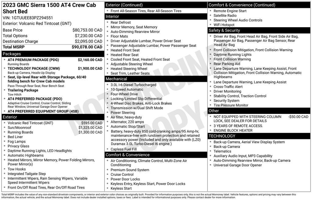 2023 GMC Sierra 1500 AT4