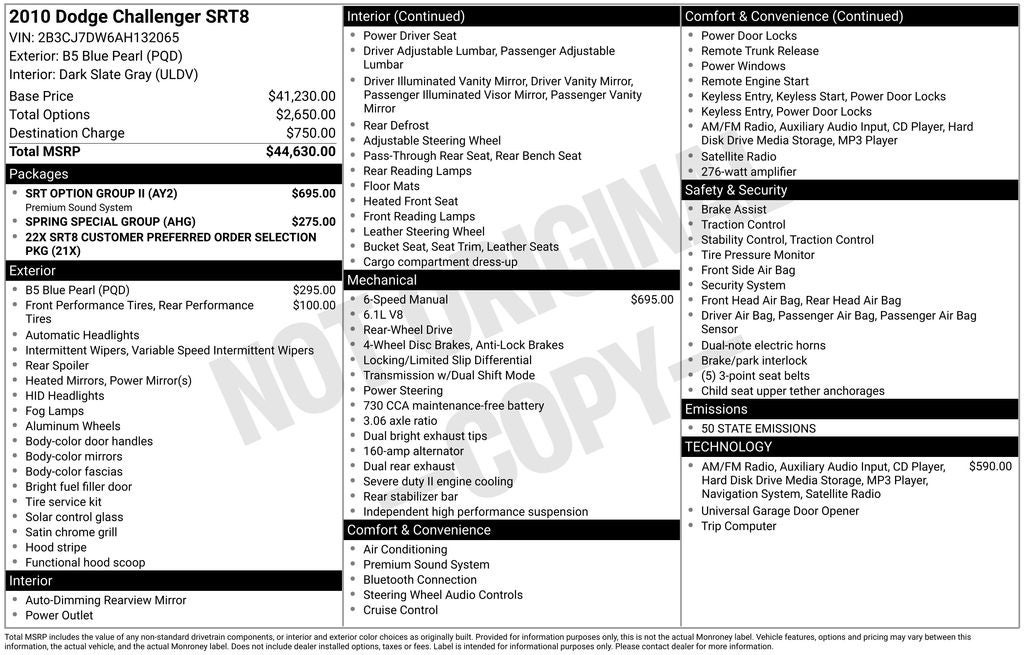 2010 Dodge Challenger SRT8