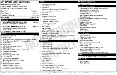 2018 Dodge Grand Caravan SE