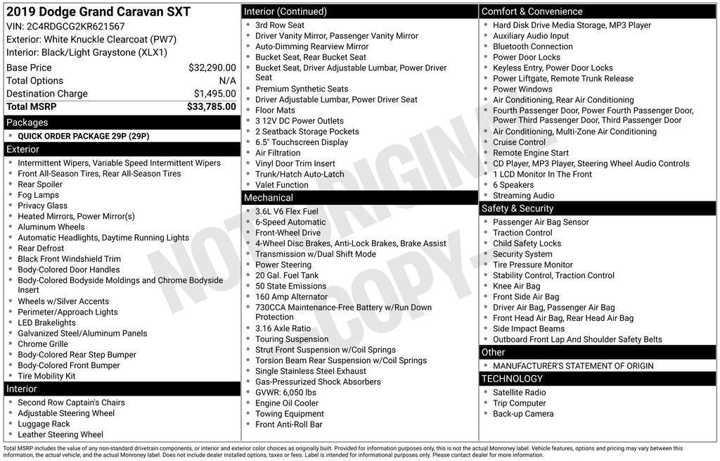 2019 Dodge Grand Caravan SXT