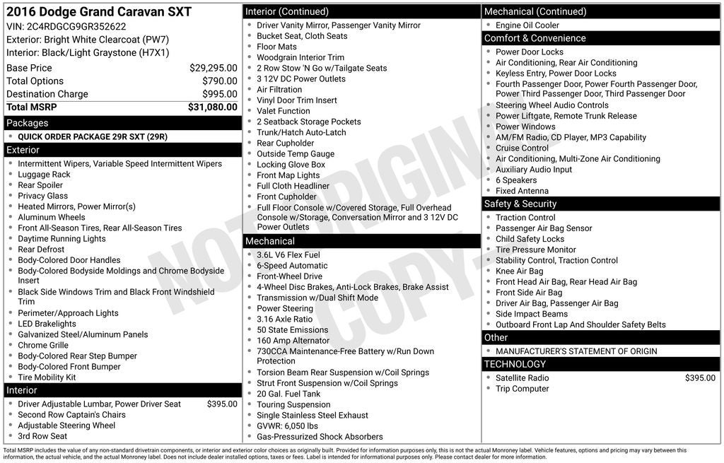 2016 Dodge Grand Caravan SXT