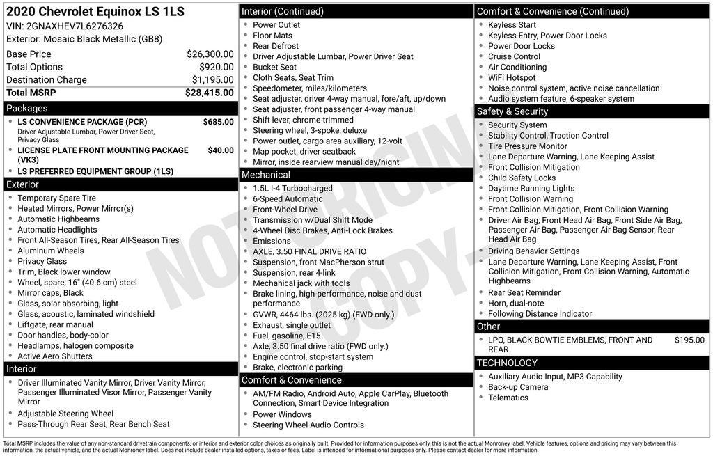 2020 Chevrolet Equinox LS