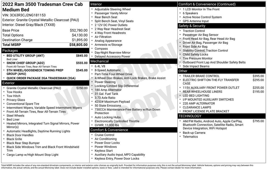 2022 RAM 3500 Tradesman
