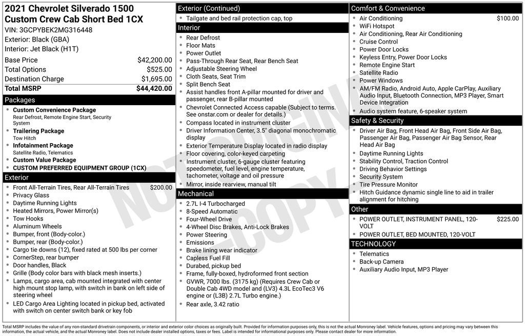 2021 Chevrolet Silverado 1500 Custom