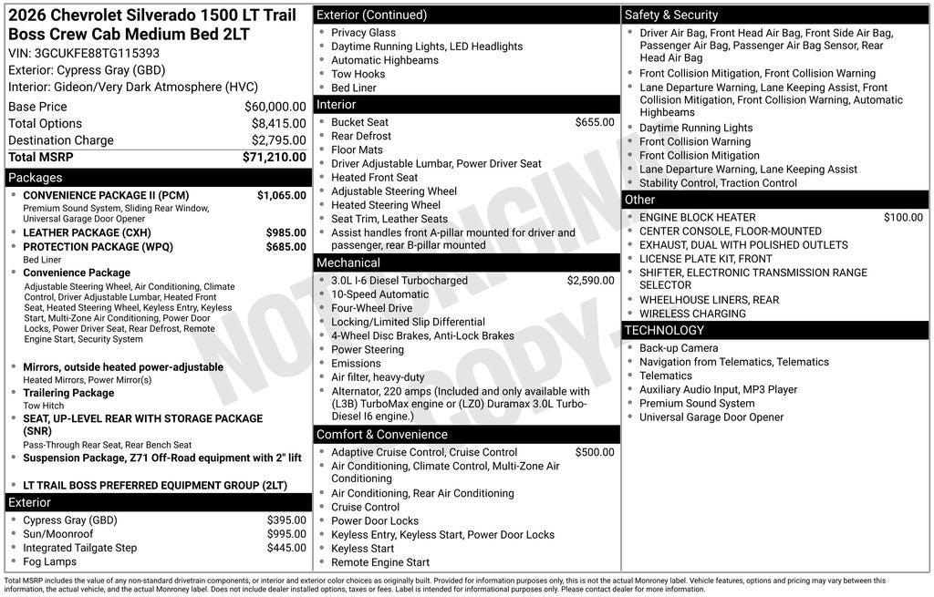 2026 Chevrolet Silverado 1500 LT Trail Boss