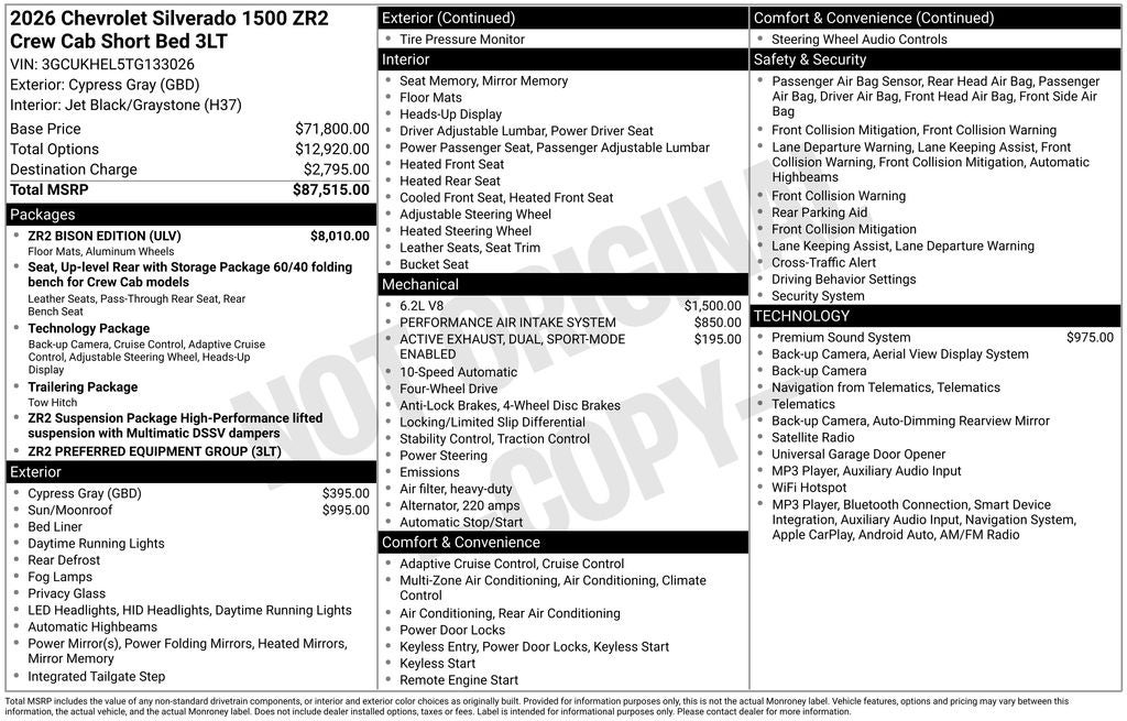 2026 Chevrolet Silverado 1500 ZR2