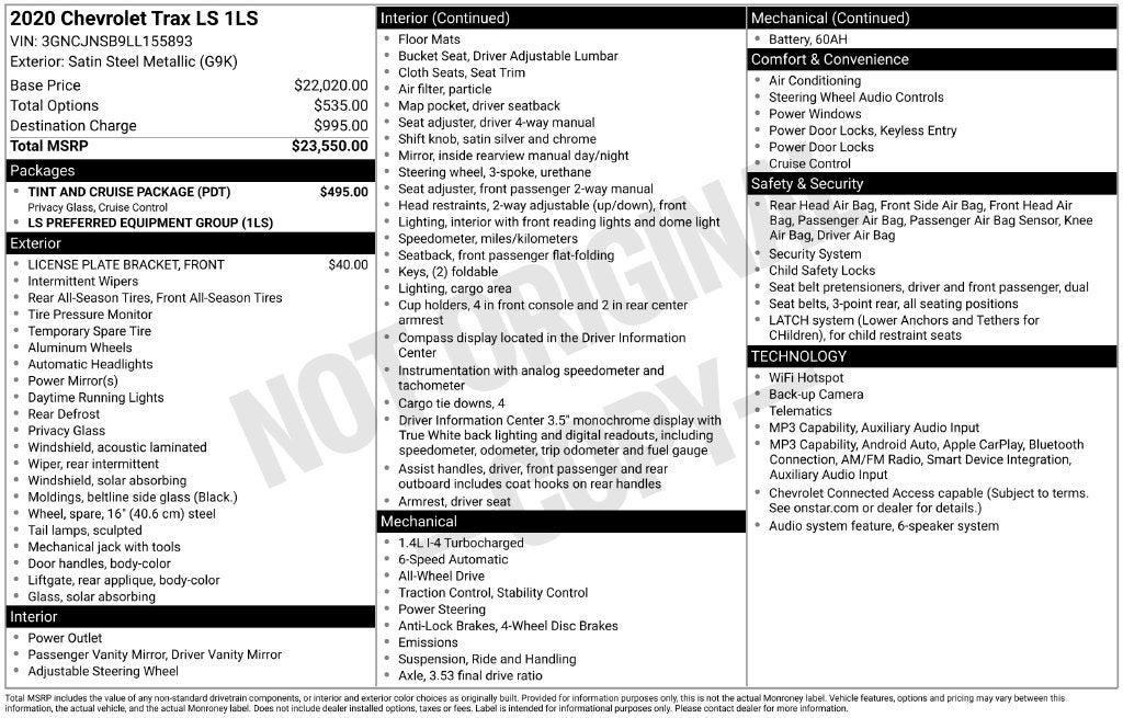 2020 Chevrolet Trax LS
