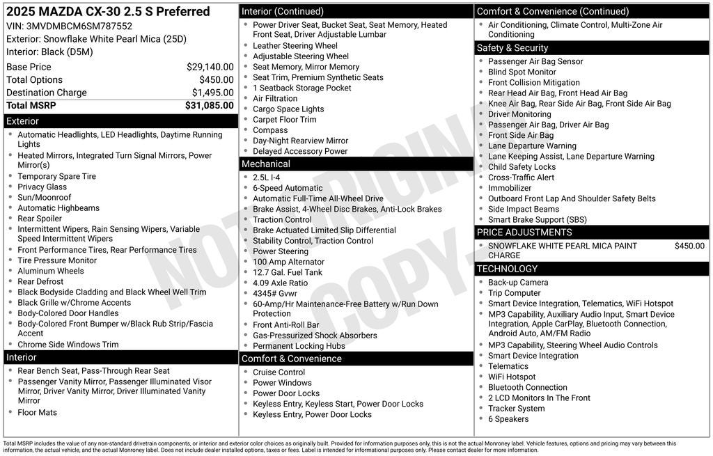 2025 Mazda Mazda CX-30 2.5 S Preferred Package