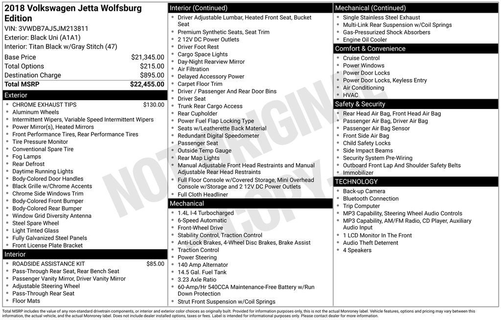 2018 Volkswagen Jetta 1.4T SE
