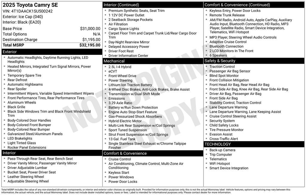 2025 Toyota Camry Base