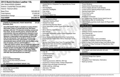 2012 Buick Enclave Leather Group