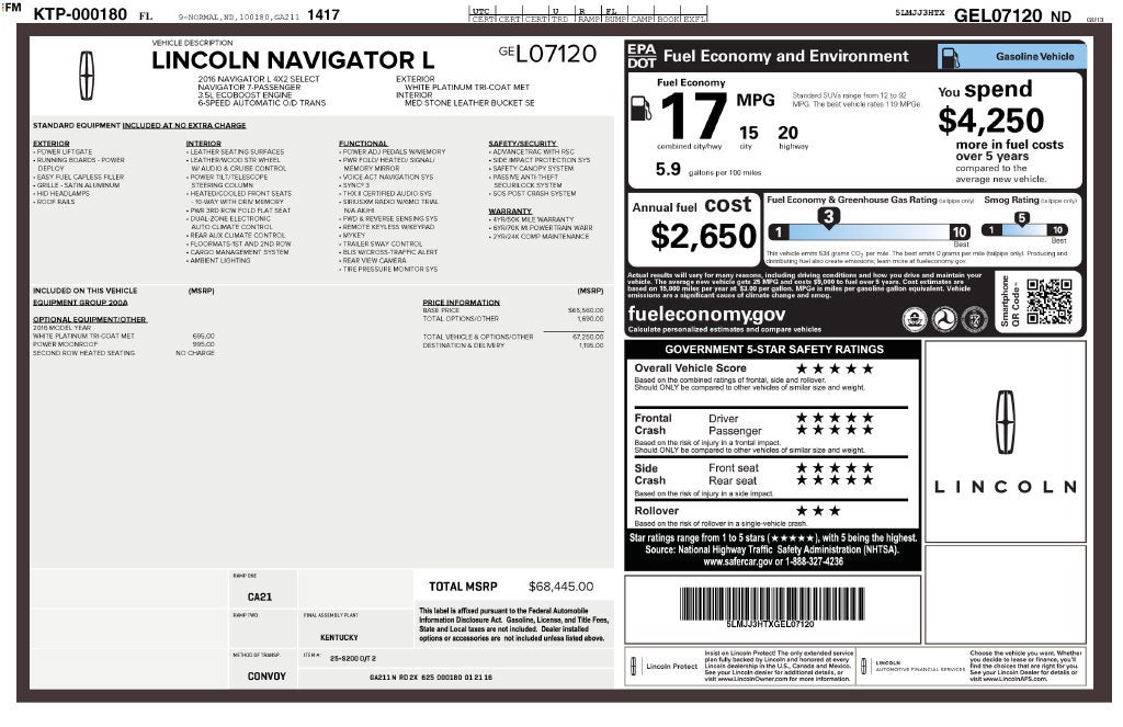 2016 Lincoln Navigator L Select