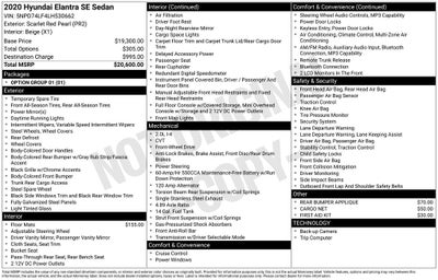 2020 Hyundai Elantra SE