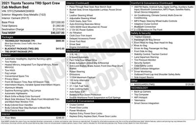 2021 Toyota Tacoma TRD Sport V6