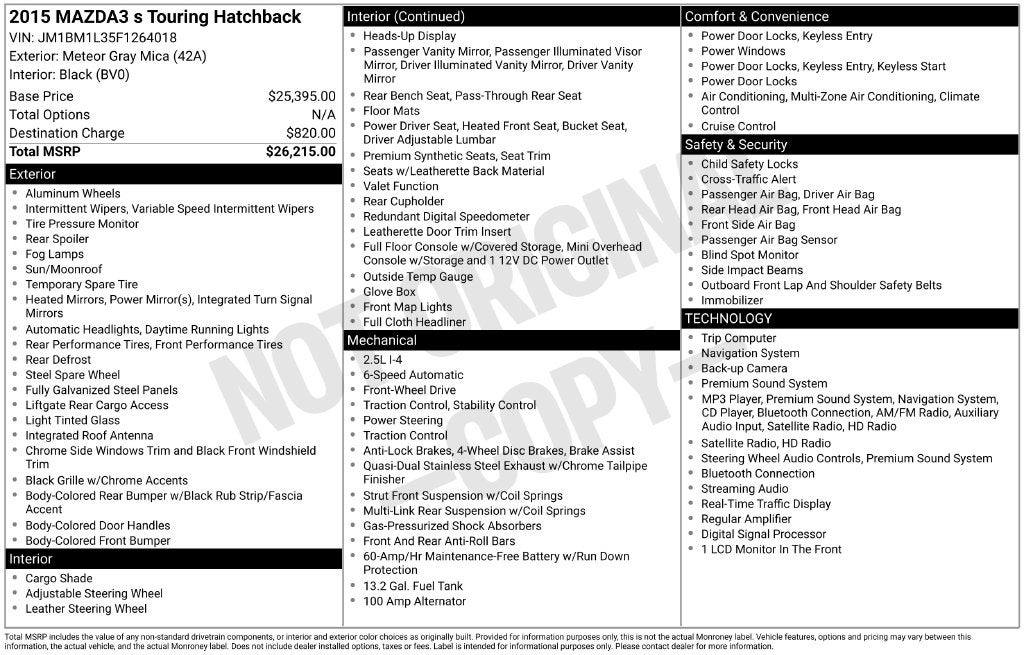 2015 Mazda Mazda3 s Touring