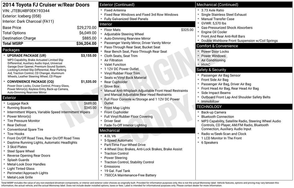 2014 Toyota FJ Cruiser Base
