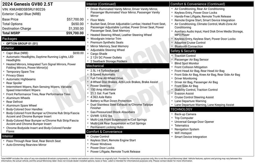 2024 Genesis GV80 2.5T