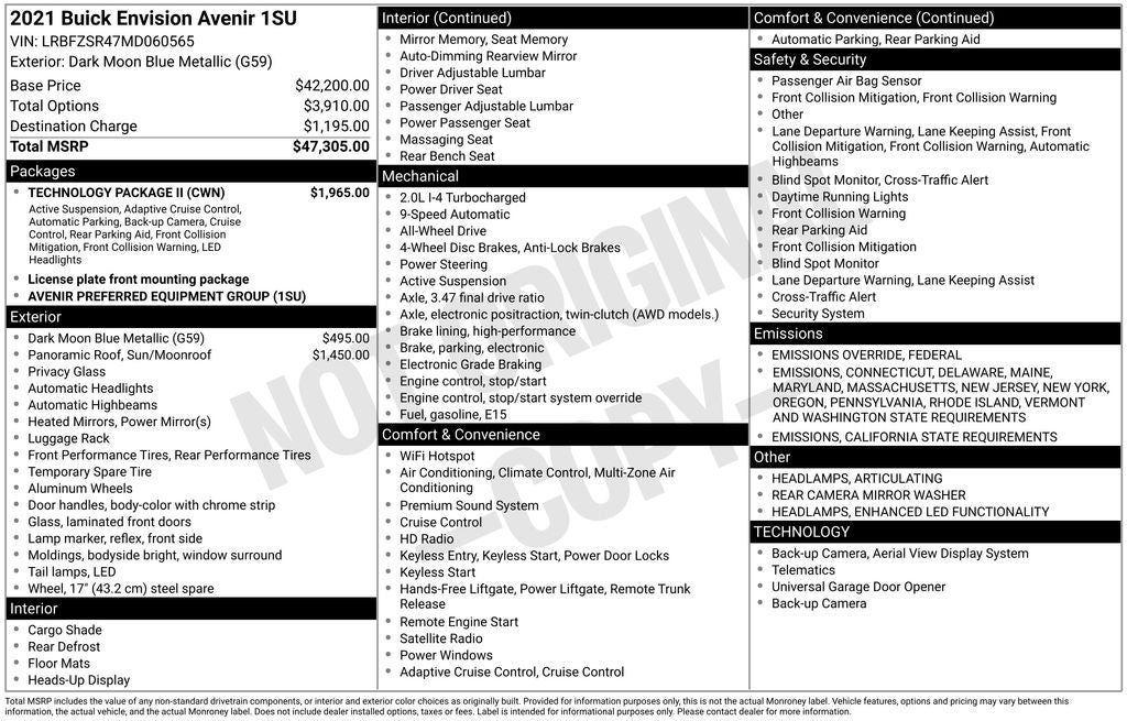 2021 Buick Envision Avenir