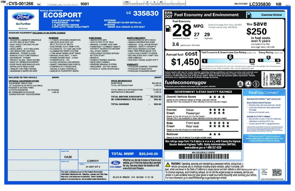 2020 Ford EcoSport SE