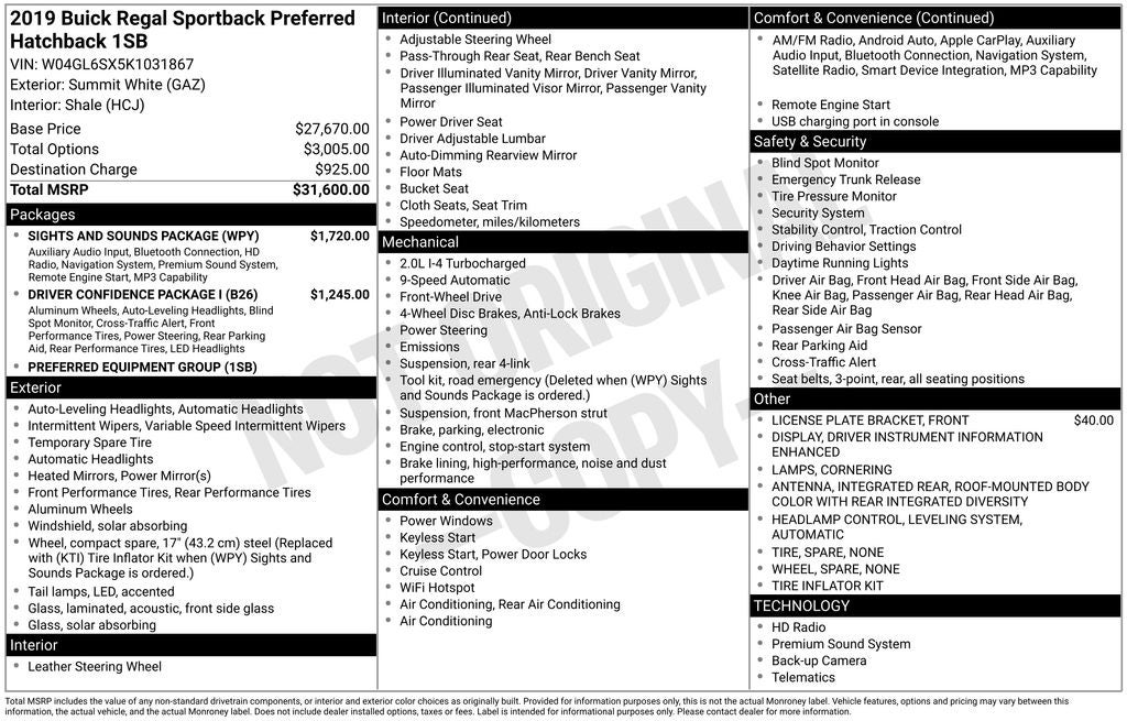 2019 Buick Regal Preferred