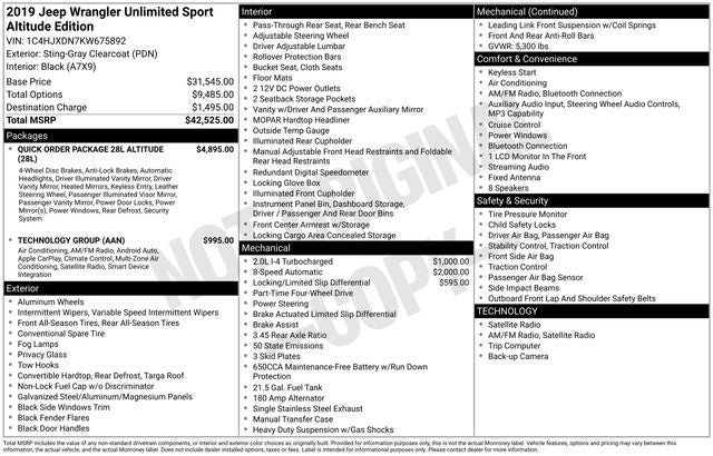2019 Jeep Wrangler Sport Altitude