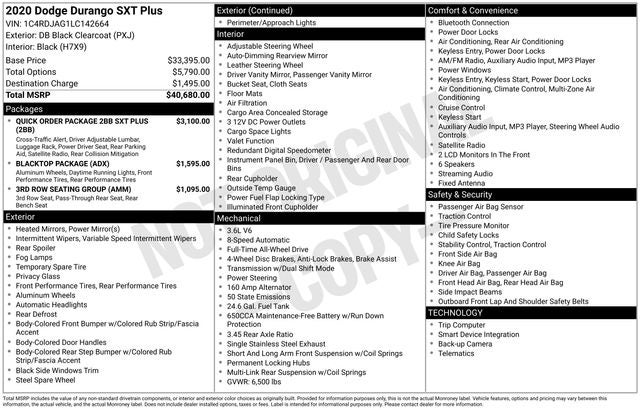 2020 Dodge Durango SXT Plus