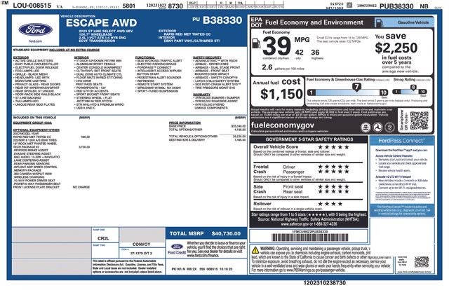 2023 Ford Escape Hybrid ST-Line Select