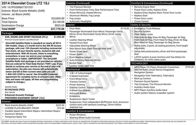 2014 Chevrolet Cruze LTZ