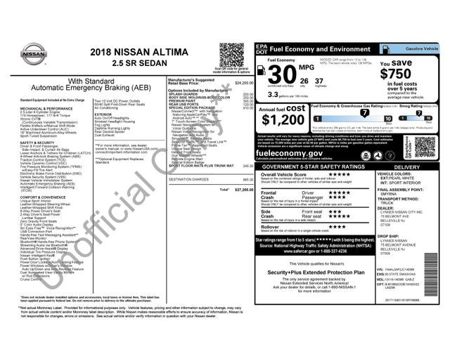 2018 Nissan Altima 2.5 SR