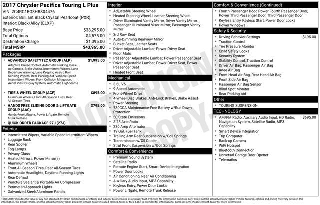 2017 Chrysler Pacifica Touring L Plus