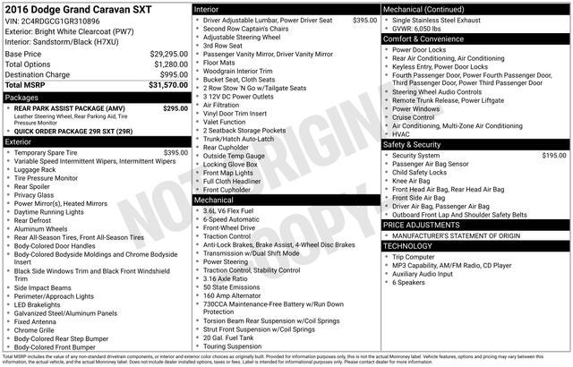 2016 Dodge Grand Caravan SXT