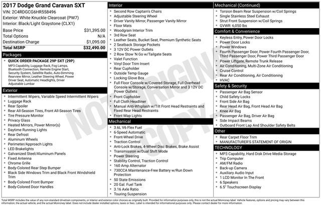 2017 Dodge Grand Caravan SXT