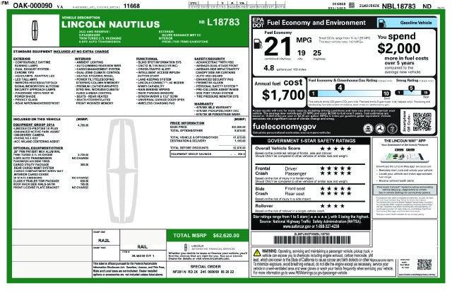 2022 Lincoln Nautilus Reserve