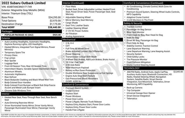 2022 Subaru Outback Limited