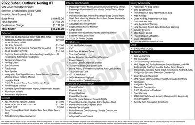 2022 Subaru Outback Touring XT