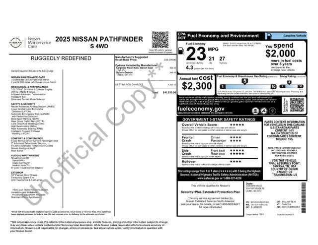 2025 Nissan Pathfinder S